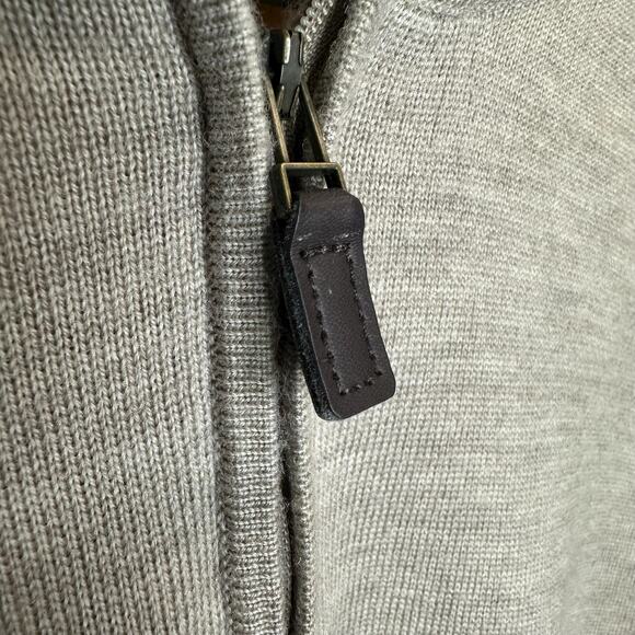 Jos A Bank Tan Merino Wool Quarter Zip Pullover XL - Picture 6 of 7